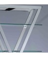 Étagère EKIS en X inox et verre Étagère EKIS en X inox et verre