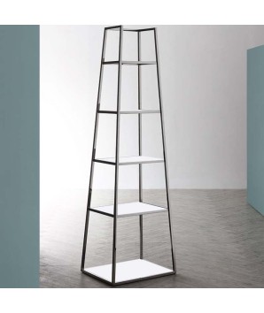 Étagère SHARD pyramidale verre blanc design modernisme industriel