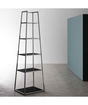 Étagère SHARD pyramidale verre noir design modernisme industriel