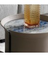 Coin canapé BASTIA rond simili cuir taupe Coin canapé BASTIA rond simili cuir taupe