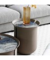 Coin canapé BASTIA rond simili cuir taupe Coin canapé BASTIA rond simili cuir taupe