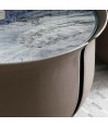 Table basse BASTIA ronde simili cuir taupe Table basse BASTIA ronde simili cuir taupe