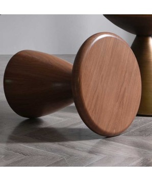 Coin canapé TAMTAM cône inversé design sculptural moderniste noyer