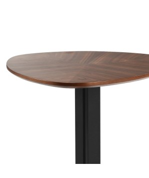 coin canapé industriel triangulaire OSLO détail plateau bois céramique pied noir