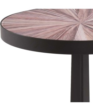 coin canapé SAMBA détail plateau céramique bois grise design graphique organique pied métal