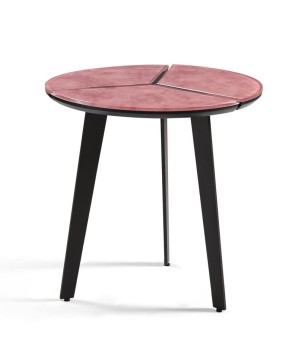 coin canapé PASEO plateau rose verre patine design minimalisme géométrique