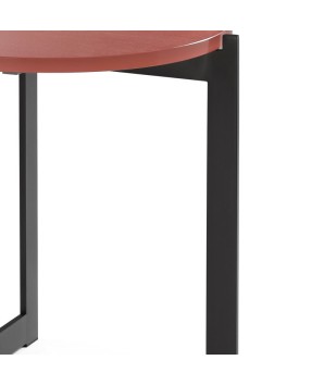 coin canapé ronde design minimaliste MADRID plateau verre détail pied métal