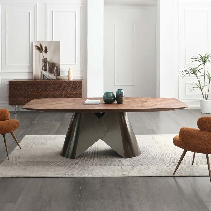 Table repas CRISTINA sculpturale effet bois pour 12 personnes Table repas CRISTINA sculpturale effet bois pour 12 personnes