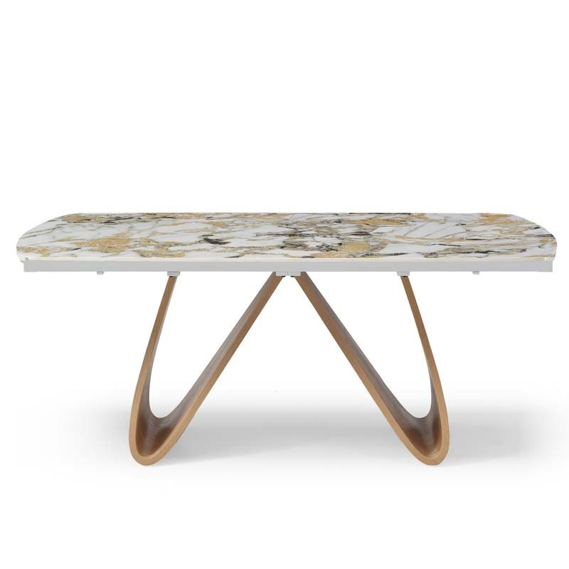 Table repas WENDY Golden stone extensible 12 personnes Table repas WENDY Golden stone extensible 12 personnes