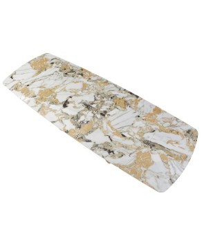 table repas WENDY design modernisme organique détail plateau céramique golden stone