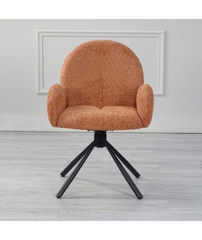 Lot de 2 chaises pivotantes moderne EMILIA tissu Terracota