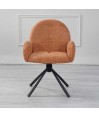 Lot de 2 chaises pivotantes moderne EMILIA tissu Terracota