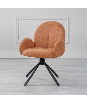 2 chaises repas pivotantes EMILIA tissu Terracota. Modernisme
