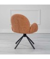 Lot de 2 chaises pivotantes moderne EMILIA tissu Terracota