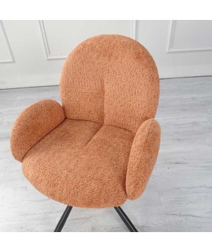 chaise pivotantes EMILIA Modernisme réinterprété tissu terracotta dessus