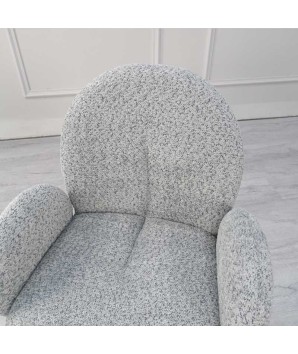 chaise pivotantes EMILIA Modernisme réinterprété tissu Gris clair dessus
