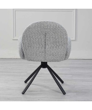 chaise pivotantes EMILIA Modernisme réinterprété tissu Gris clair dos
