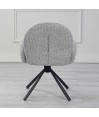 Lot de 2 chaises pivotantes moderne EMILIA tissu Gris clair