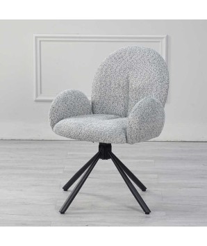 Lot de 2 chaises pivotantes moderne EMILIA tissu Gris clair