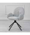 Lot de 2 chaises pivotantes moderne EMILIA tissu Gris clair