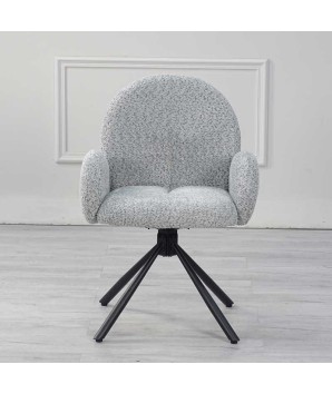 chaise pivotantes EMILIA Modernisme réinterprété tissu Gris clair 3/4