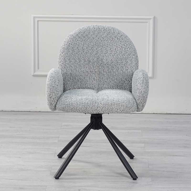 Lot de 2 chaises pivotantes moderne EMILIA tissu Gris clair