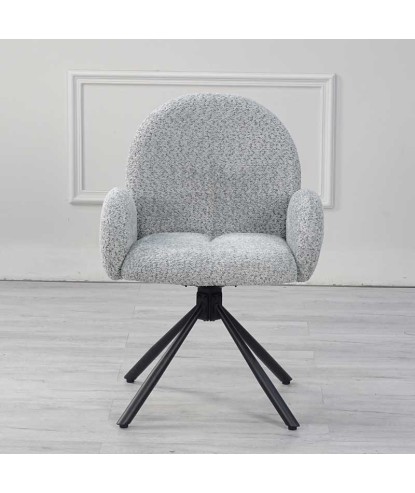 Lot de 2 chaises pivotantes moderne EMILIA tissu Gris clair