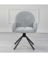 Lot de 2 chaises pivotantes moderne EMILIA tissu Gris clair
