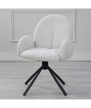 Lot de 2 chaises pivotantes moderne EMILIA tissu beige