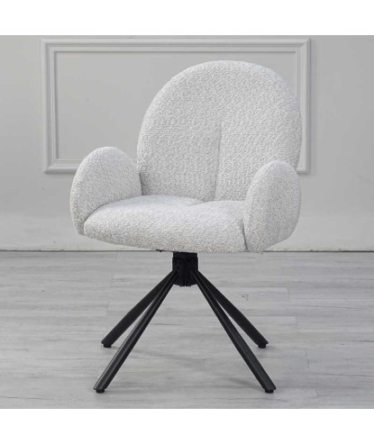 Lot de 2 chaises pivotantes moderne EMILIA tissu beige