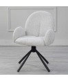 Lot de 2 chaises pivotantes moderne EMILIA tissu beige Lot de 2 chaises pivotantes moderne EMILIA tissu beige