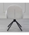 Lot de 2 chaises pivotantes moderne EMILIA tissu beige Lot de 2 chaises pivotantes moderne EMILIA tissu beige