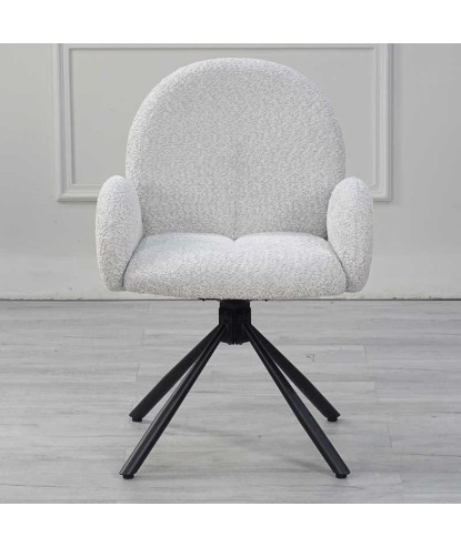 Lot de 2 chaises pivotantes moderne EMILIA tissu beige