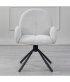 Lot de 2 chaises pivotantes moderne EMILIA tissu beige Lot de 2 chaises pivotantes moderne EMILIA tissu beige