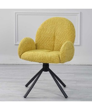 Lot de 2 chaises pivotantes moderne EMILIA tissu curry