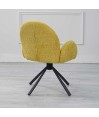 Lot de 2 chaises pivotantes moderne EMILIA tissu curry Lot de 2 chaises pivotantes moderne EMILIA tissu curry