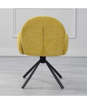 chaise pivotantes EMILIA Modernisme réinterprété tissu curry dos