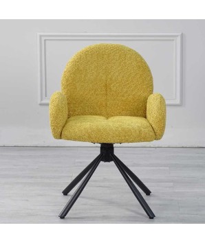 chaise pivotantes EMILIA Modernisme réinterprété tissu curry vue face
