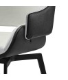 Lot de 2 fauteuils pivotants ELIO tissu Blanc & similicuir Noir Lot de 2 fauteuils pivotants ELIO tissu Blanc & similicuir Noir