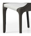 Fauteuil repas LEANA Tissu Blanc similicuir gris foncé