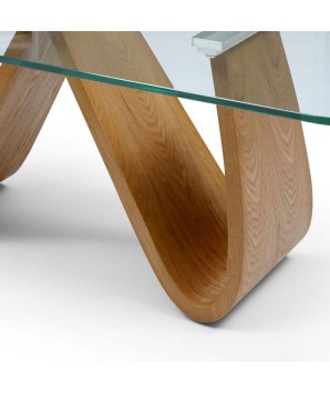 table basse WENDY design modernisme organique Noyer détail pied
