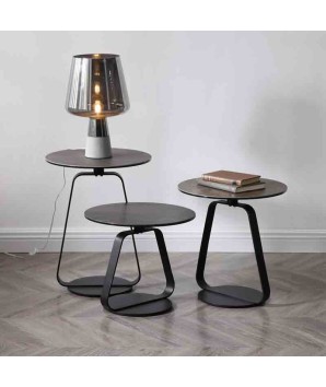 sellette AMBRA pied industriel plateau céramique noir par 3