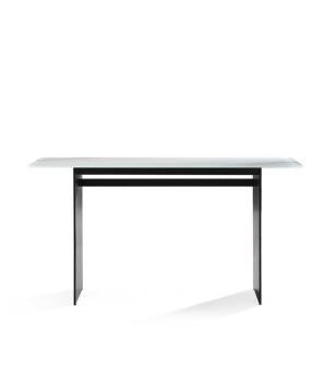 console contemporaine anglet gris anthracite plateau sérigraphié pierre de jade face Design minimaliste fonctionnel