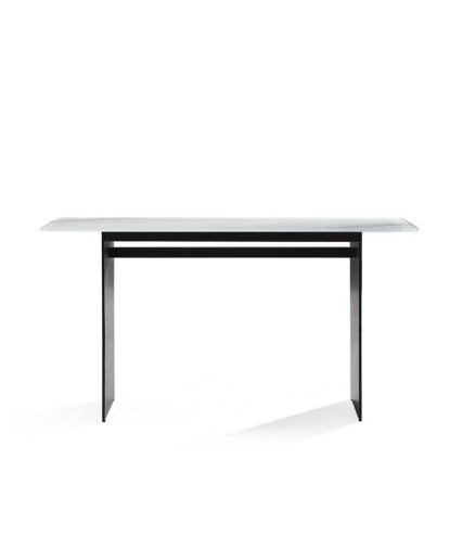 console contemporaine anglet gris anthracite plateau sérigraphié pierre de jade face Design minimaliste fonctionnel