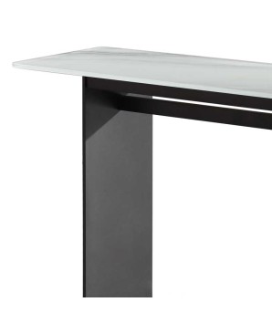 console anglet gris anthracite plateau sérigraphié pierre de jade détail Design minimaliste fonctionnel
