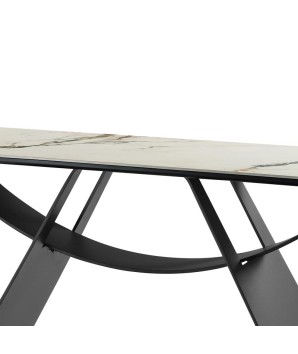 console Design sculptural JEANNE détail plateau marbre pied métal design