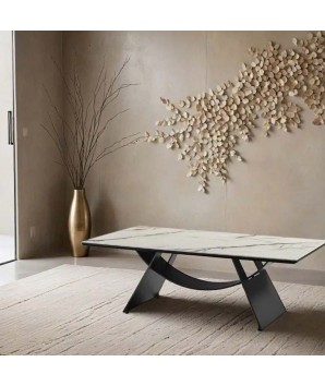Table basse JEANNE Design sculptural céramique Arabescato