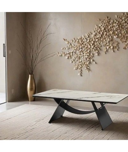 Table basse JEANNE Design sculptural céramique Arabescato