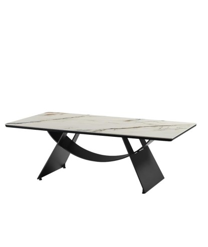 Table basse JEANNE Design sculptural céramique Arabescato