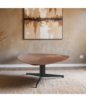 Table basse triangulaire OSLO effet Noyer
